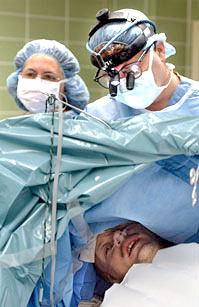 Photo of an awake craniotomy