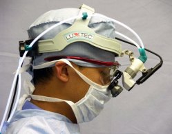 Surgeon with headlight camera